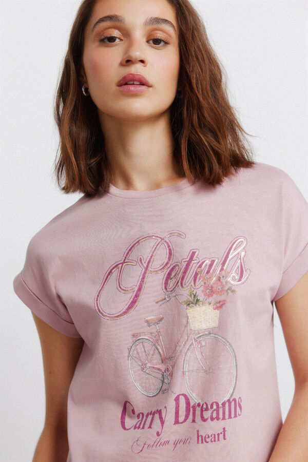 Springfield Majica kratkih rukava bez rukava sa cvetnim dezenom Roze