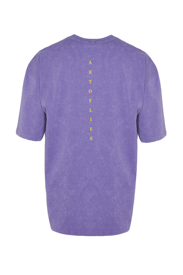 Trendyol Camiseta oversize manga corta morado/lila