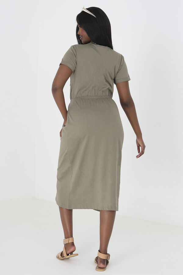 Springfield Dress with short sleeves and belt grey