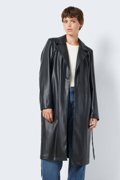 Springfield Long faux leather trench black