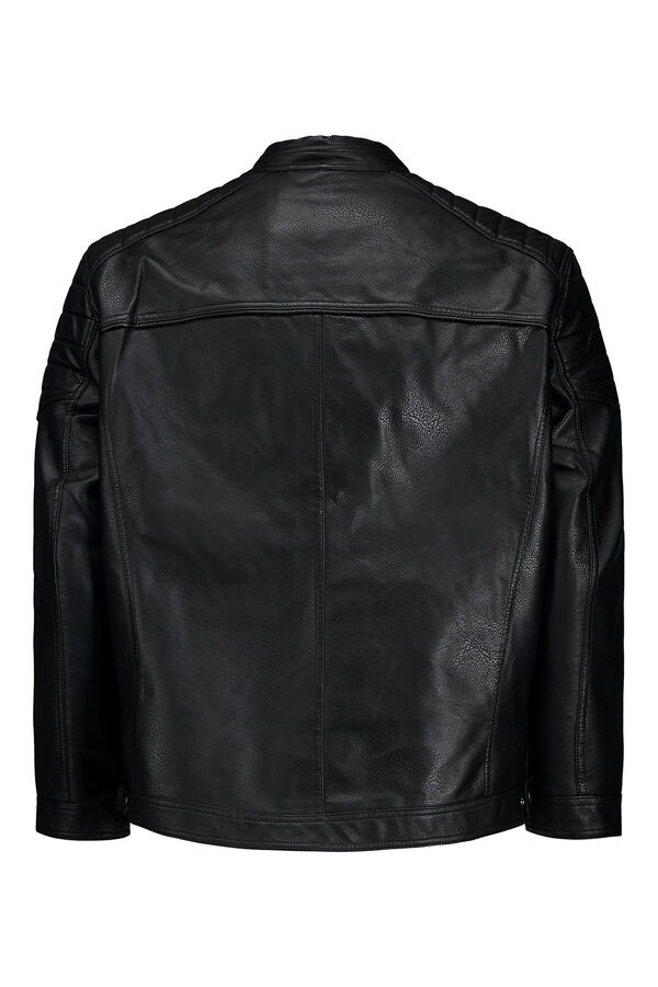 Springfield PLUS faux leather biker jacket crna