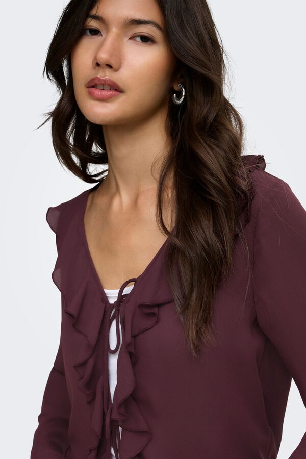 Only Ruffle blouse brown