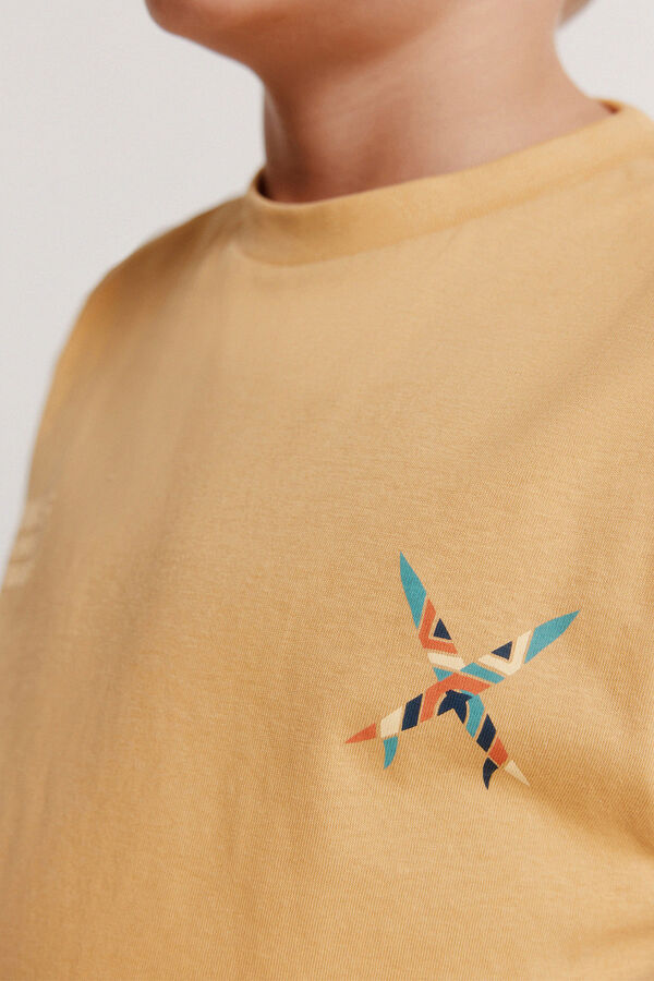 Springfield Kids Dečija majica kratkih rukava sa talasima Žuta