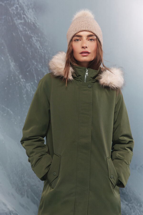 Springfield Sorona Aura fur hood parka printed