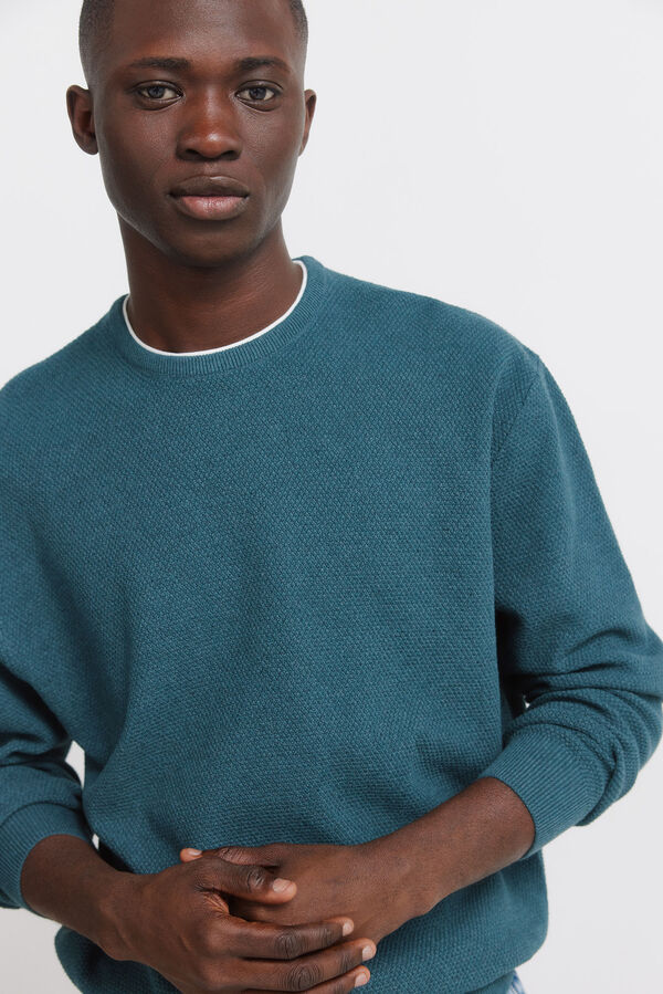 Springfield Camisola de estrutura dupla azul