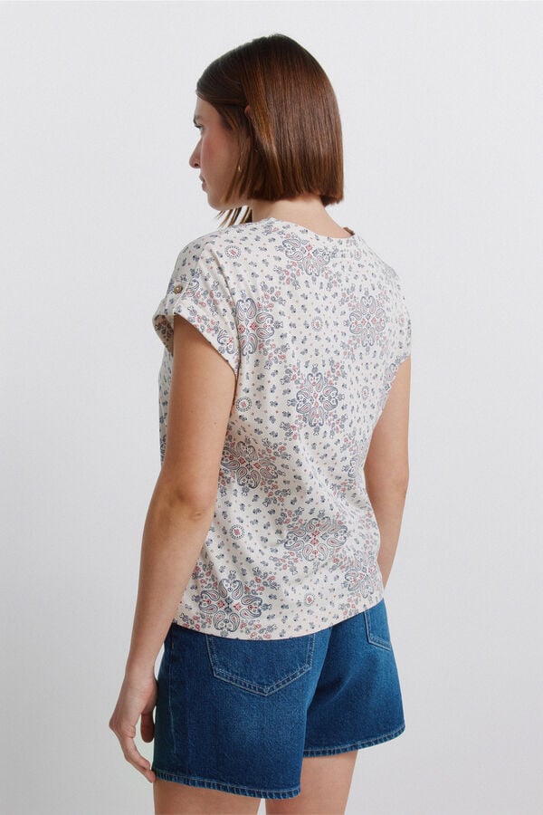 Springfield Folded sleeve T-shirt brown