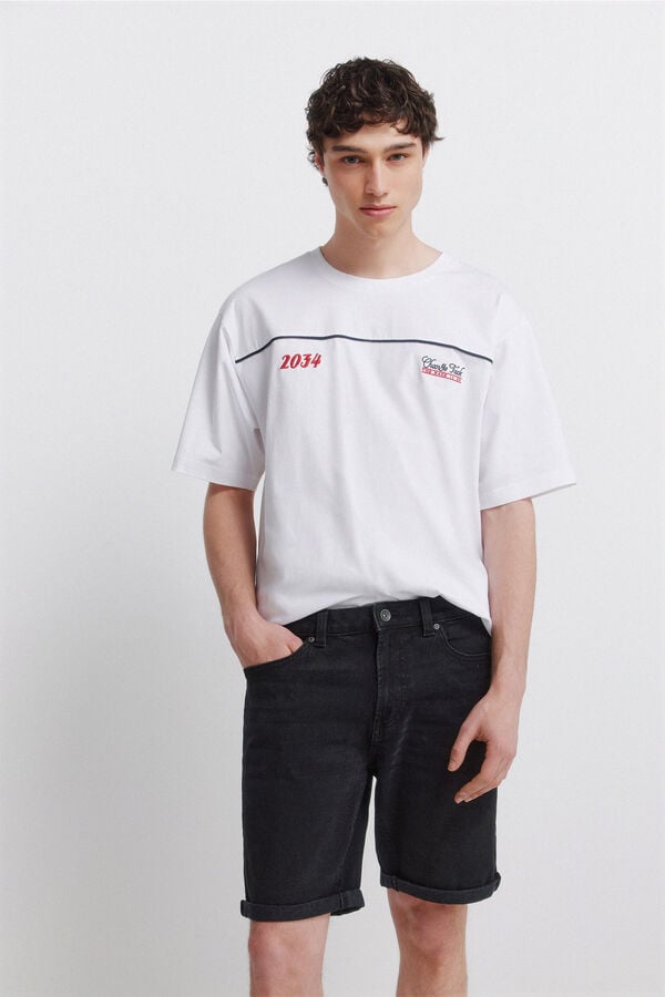 Springfield Black basic slim fit Bermuda shorts black