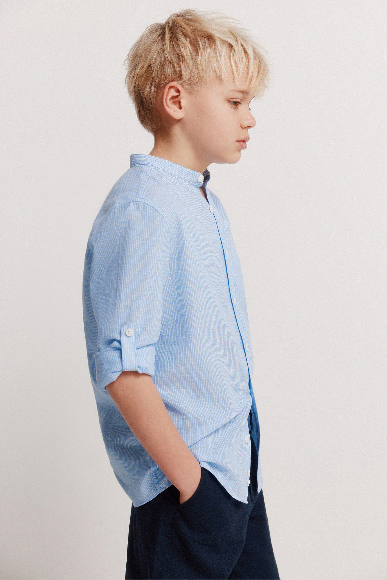 Springfield Kids Camisa de lino a rayas mao ni&ntilde;o