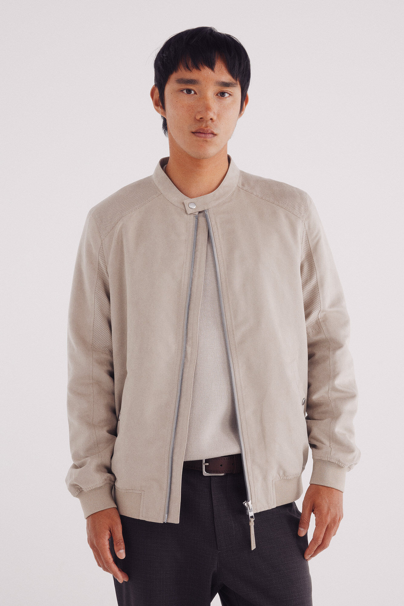 Springfield Micro-perforated suede effect jacket
