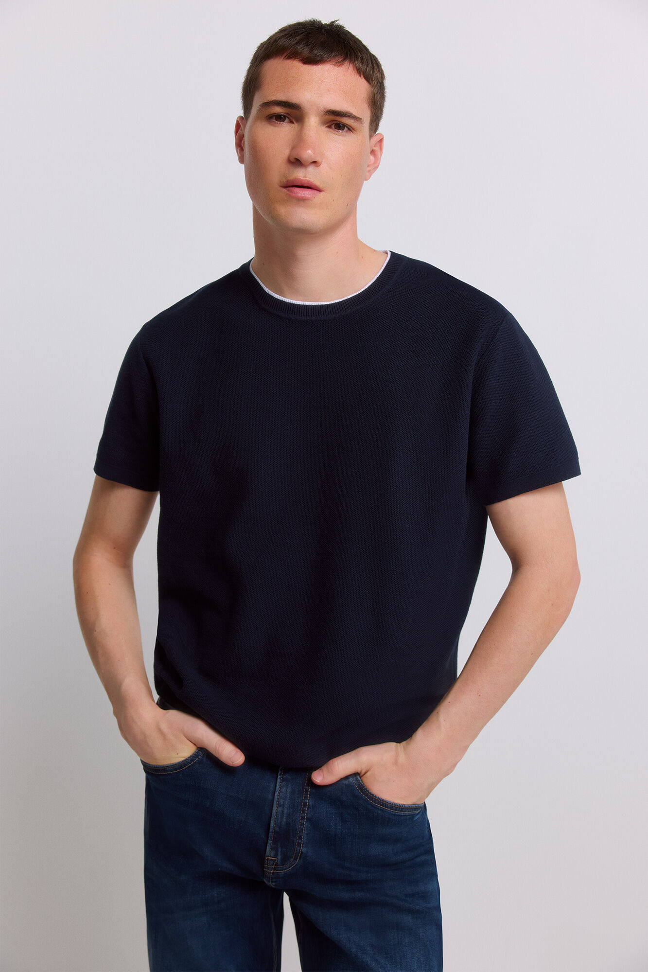 Springfield Knit structure T-shirt