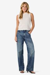 Noisy May Sleeveless pointelle knit top grey