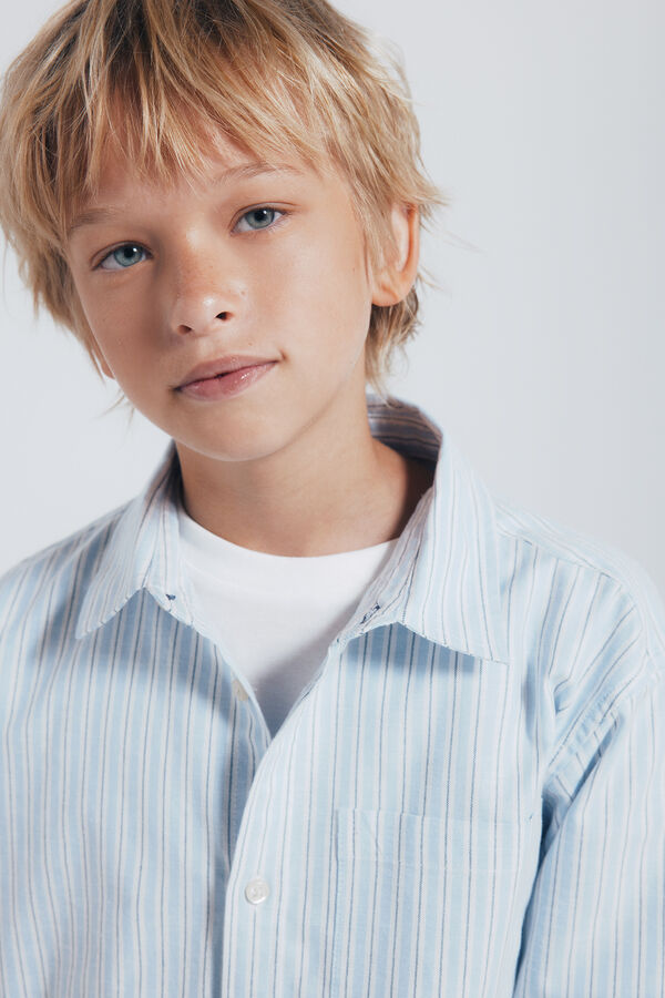 Springfield Kids Boy's blue fine stripe shirt Plava
