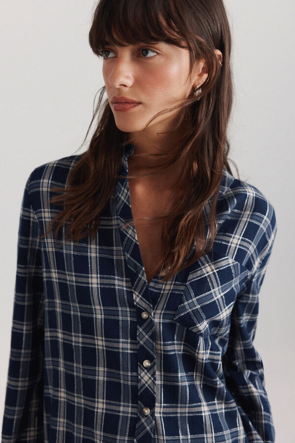 Springfield Plaid basic shirt blue