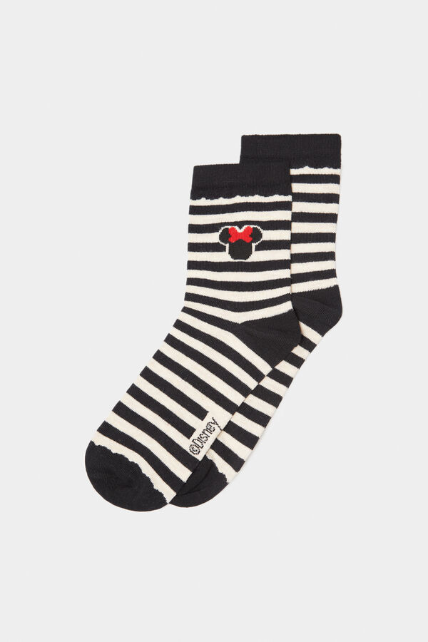Springfield Pinstripe Minnie Mouse socks grey