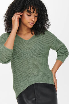 Springfield V-neck knit jumper zöld