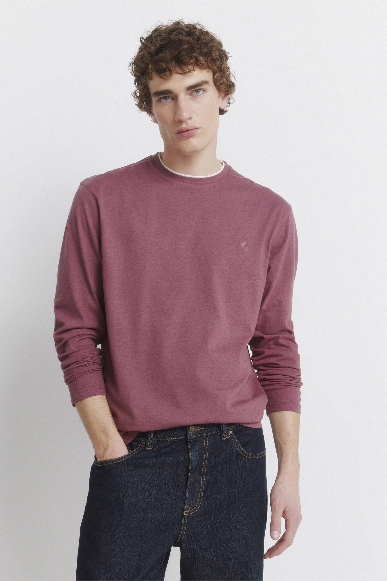 Springfield long sleeve T-shirt with double melange effect