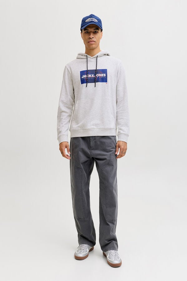 Jack & Jones Sudadera con capucha logo blanco