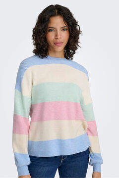 Only Jersey de rayas cuello redondo