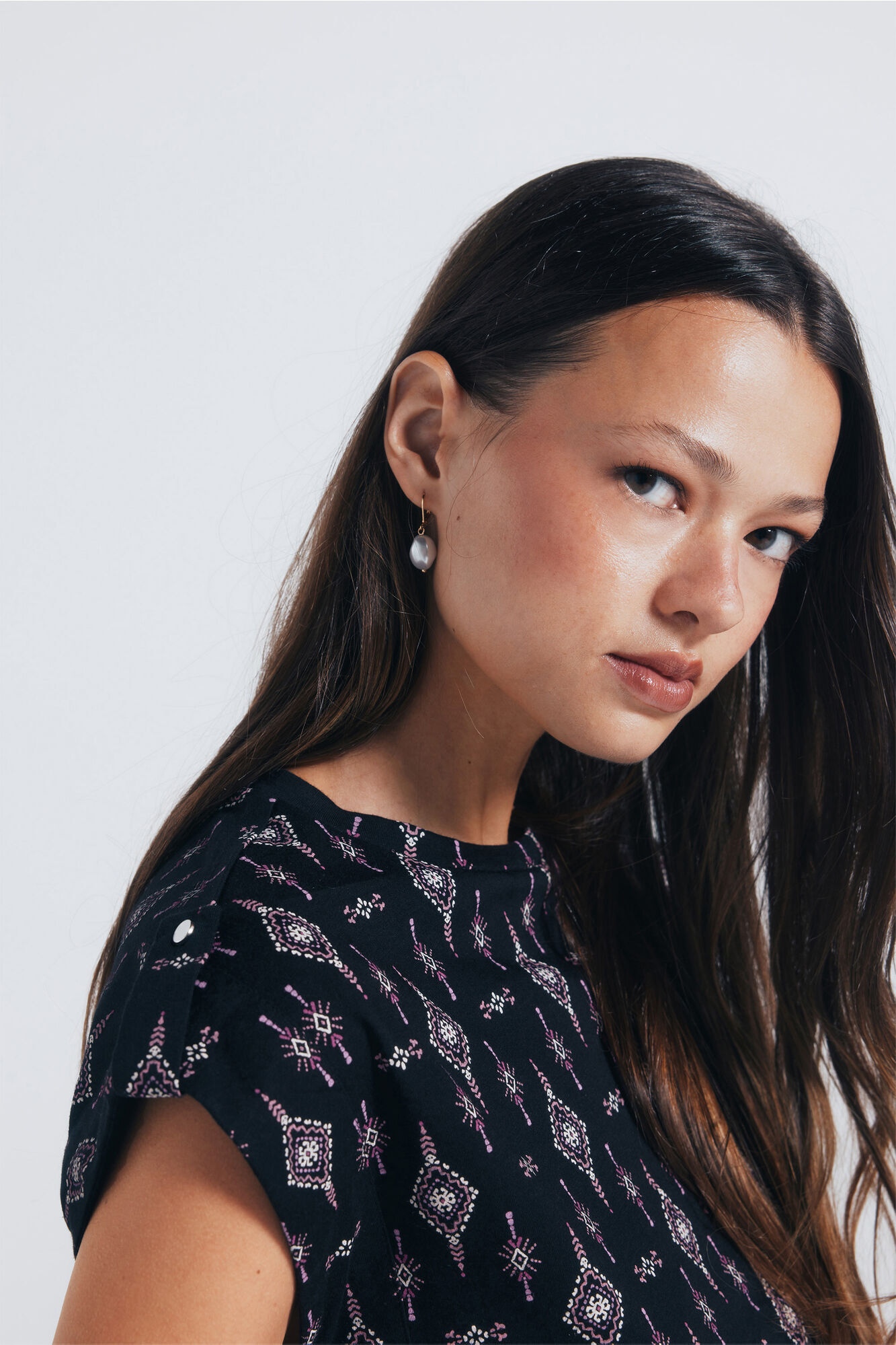 Springfield Printed T-shirt with loop sleeves