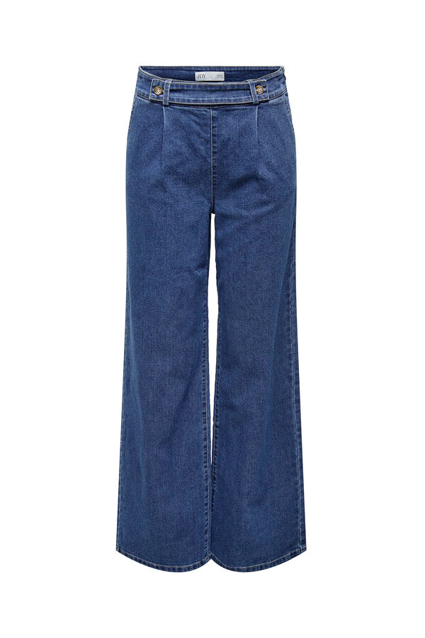 Springfield Jeans Wide leg tiro alto azul medio