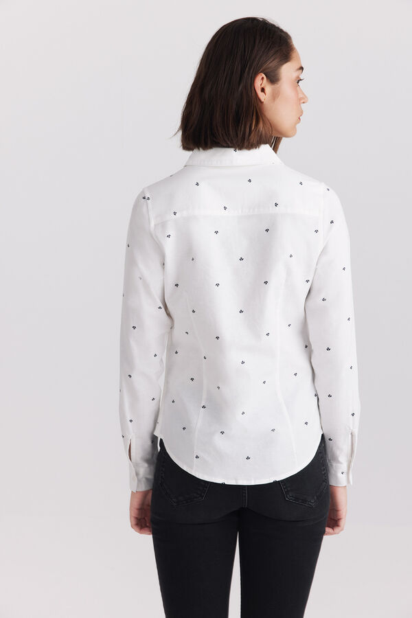 Springfield Semi-open oxford shirt white