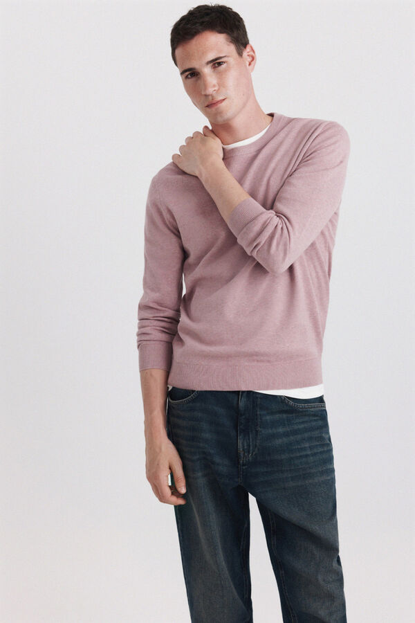 Springfield Basic round neck jumper pink