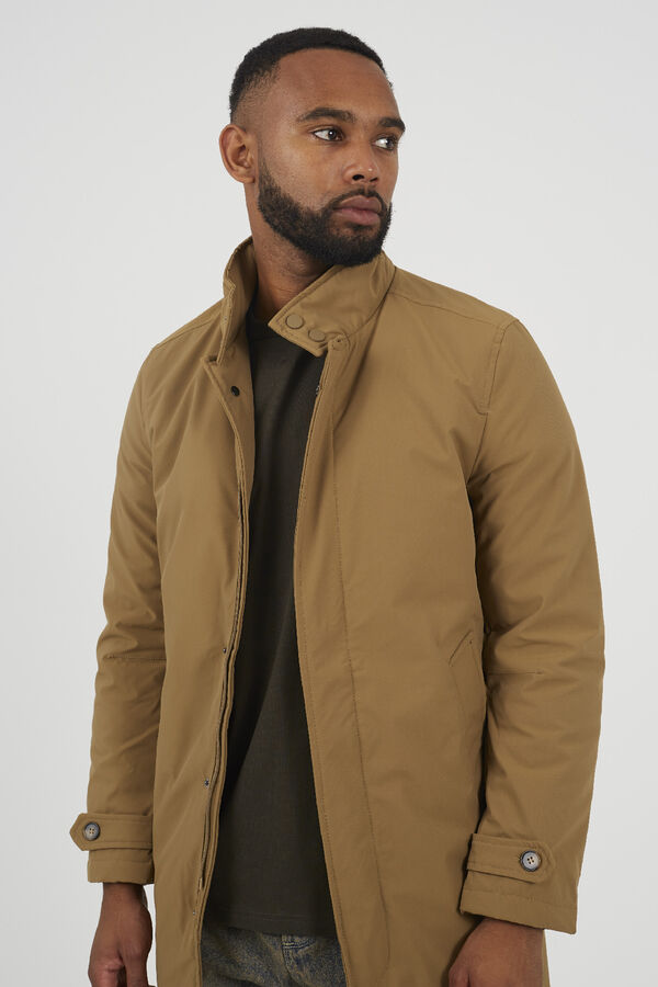 Brave Soul Parka longa com fecho de fecho-&eacute;clair cinzento