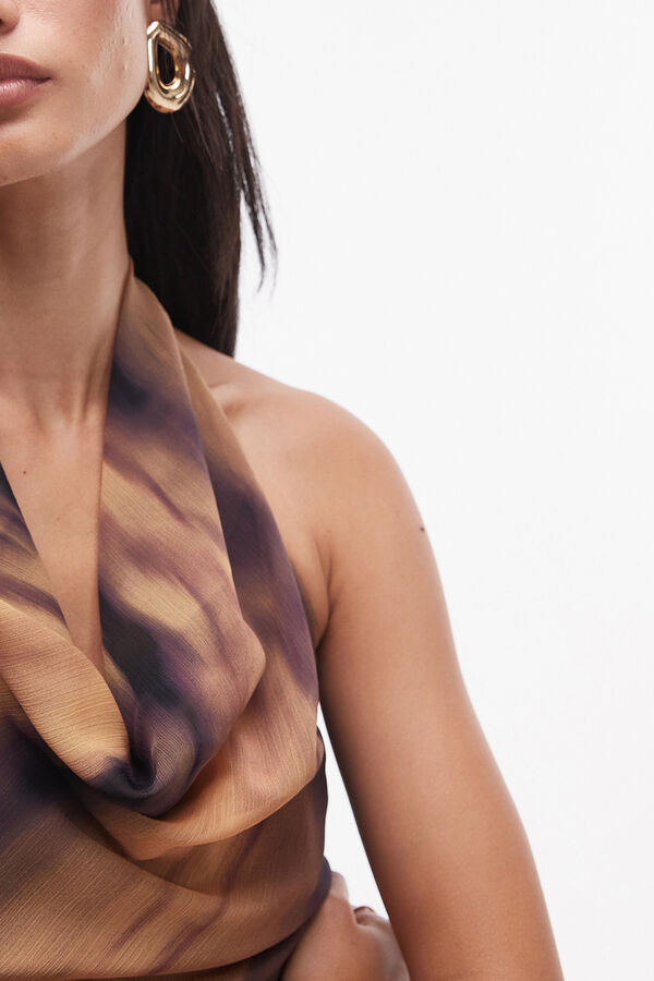 Topshop Top com decote halter cru