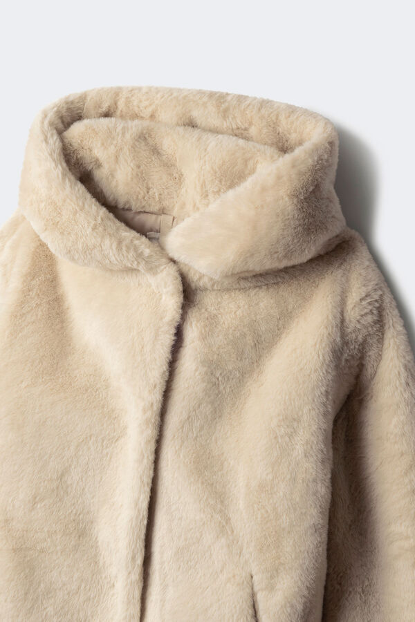 Springfield Kids Devojački krzneni kaput Bež