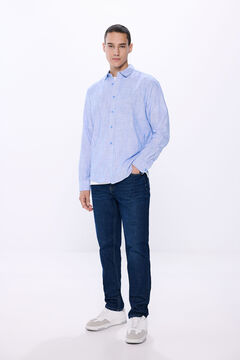 Springfield Two-tone structured shirt bluish