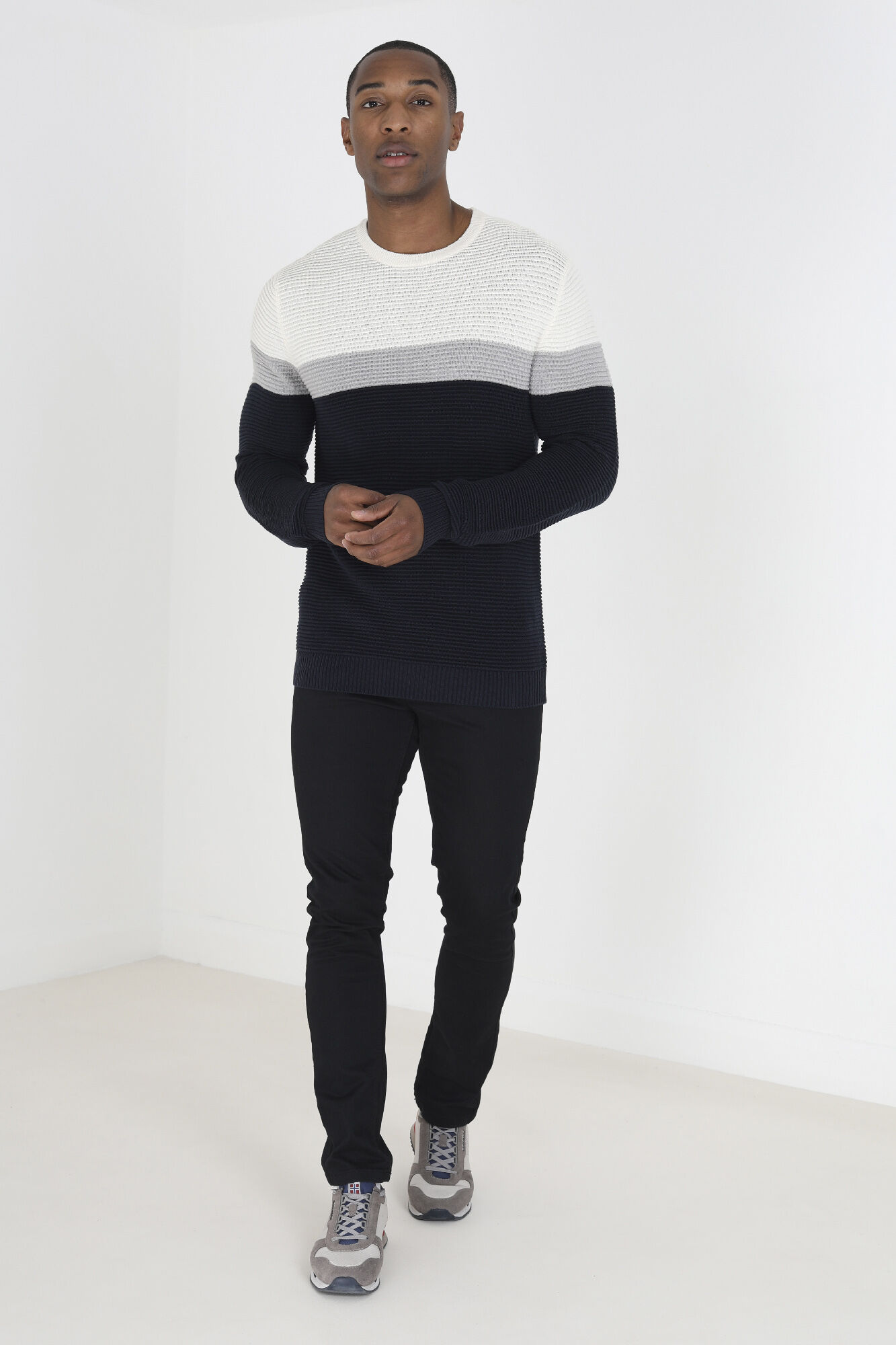 Brave Soul Camisola com pain&eacute;is com canelado