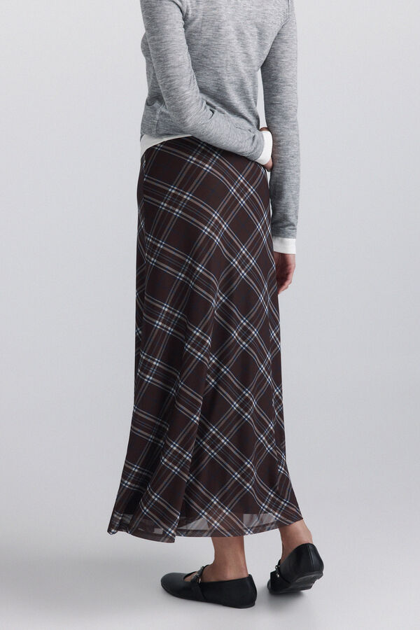 Springfield Plaid midi skirt brown