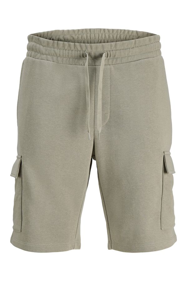 Jack & Jones Regular fit fleece cargo Bermuda shorts grey