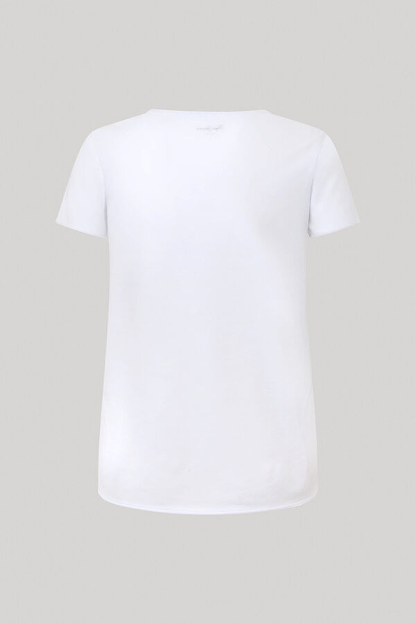 Springfield Cotton T-shirt with logo print bijela