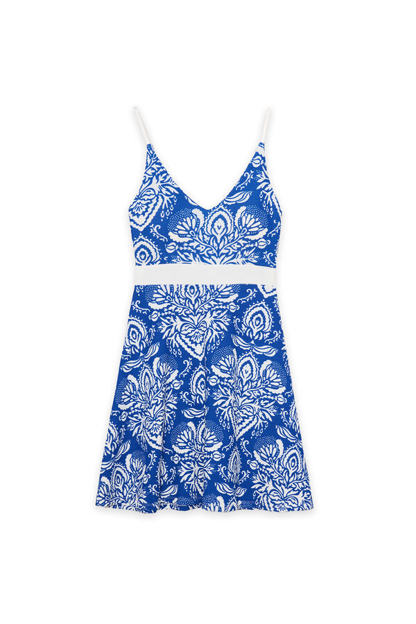 Springfield Kurzes Kleid mit Print blau