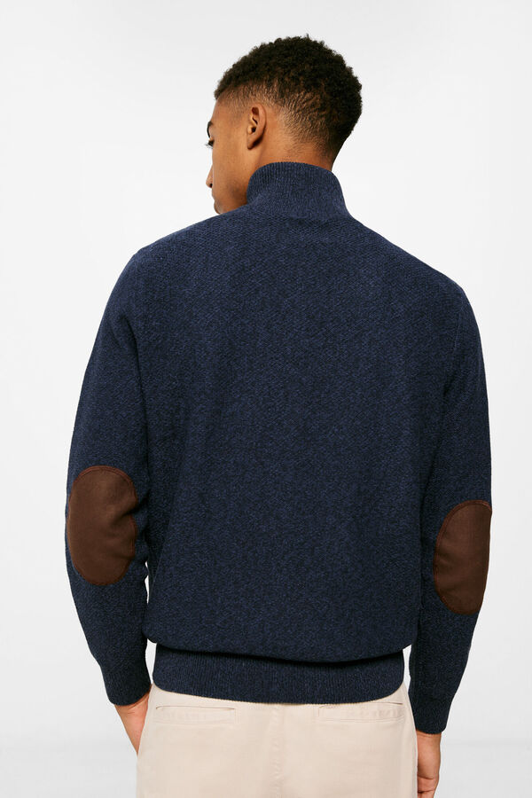 Springfield Teksturirani džemper za kamiondžije tamno plava