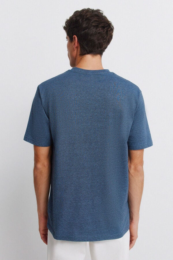 Springfield Basic micro-striped T-shirt blue