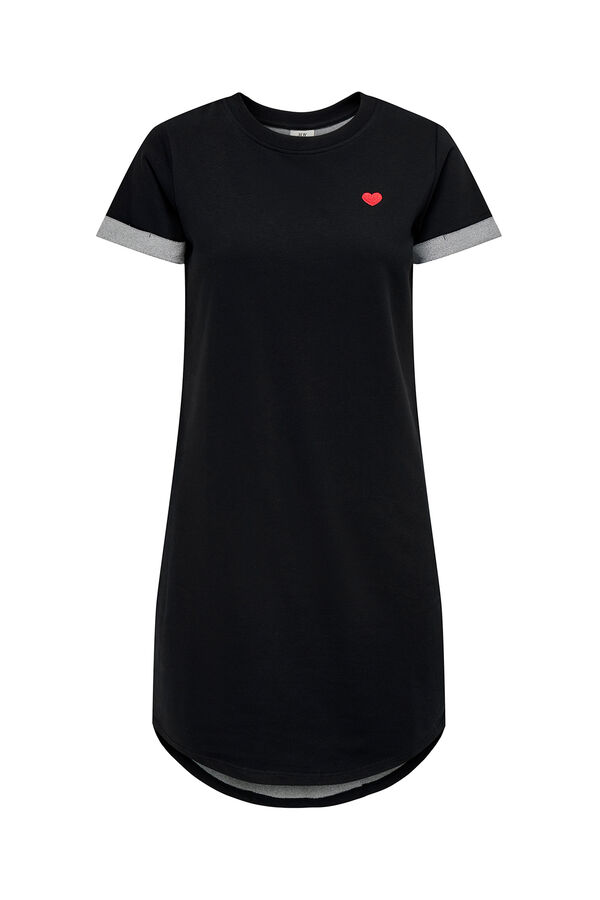 JDY Vestido corto detalle bordado negro