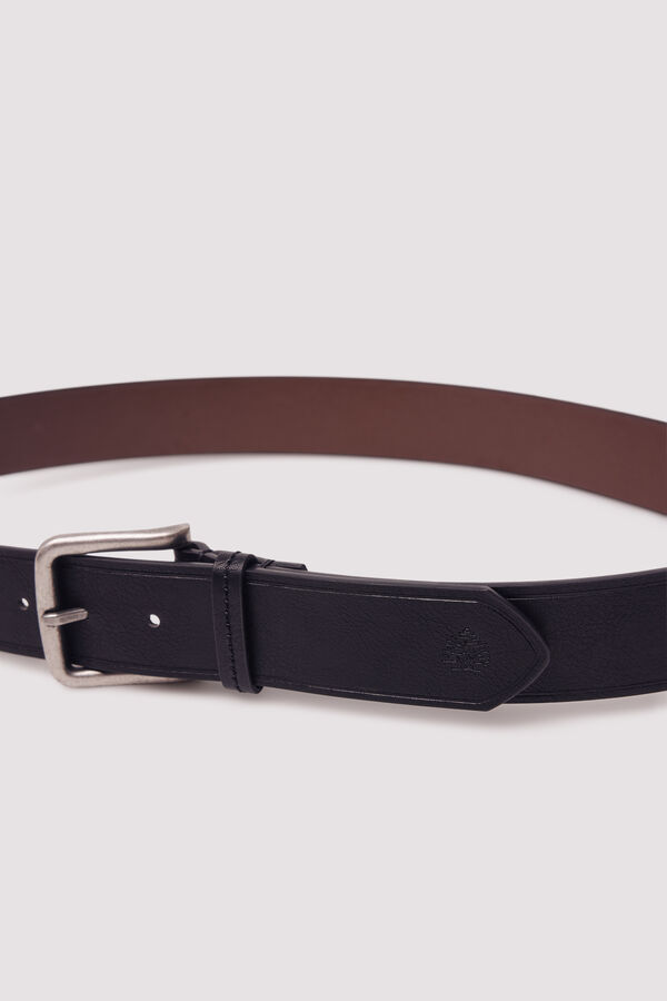 Springfield Faux leather belt with stitching black