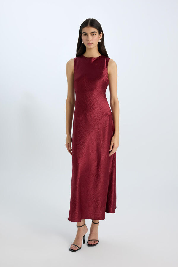 DeFacto Vestido largo satinado estampado