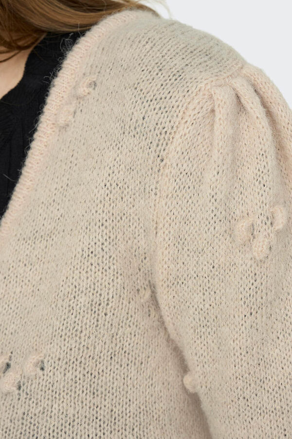 Springfield Buttoned jersey-knit cardigan smeđa