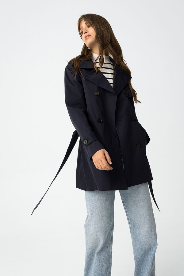 Tiffosi Gabardina regular com cinto azul