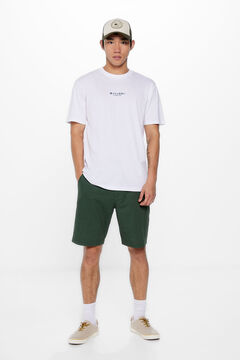 Springfield Comfort slim fit linen Bermuda shorts green