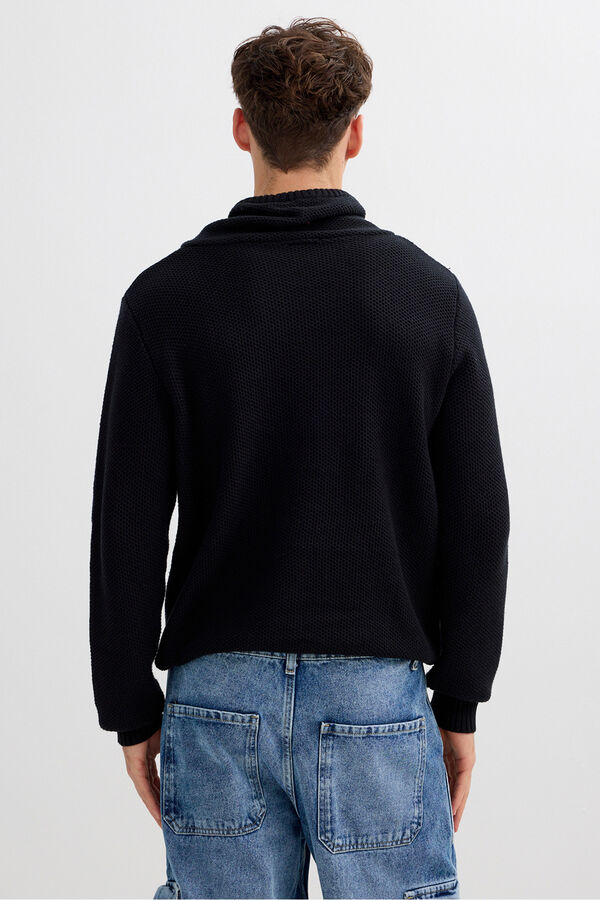 Inside High neck jersey-knit jumper black