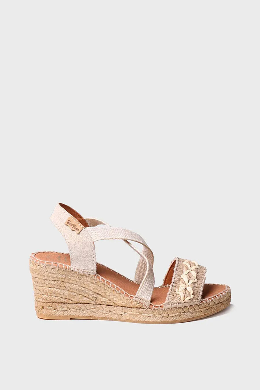 Sandalia de cuña de yute