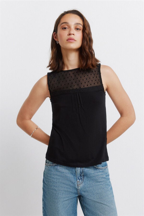 Springfield Plumetis vest top black