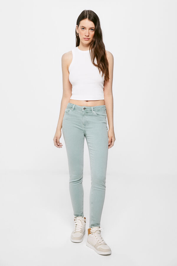 Jeans Slim Cropped Lavado Sostenible, Jeans para Mujer