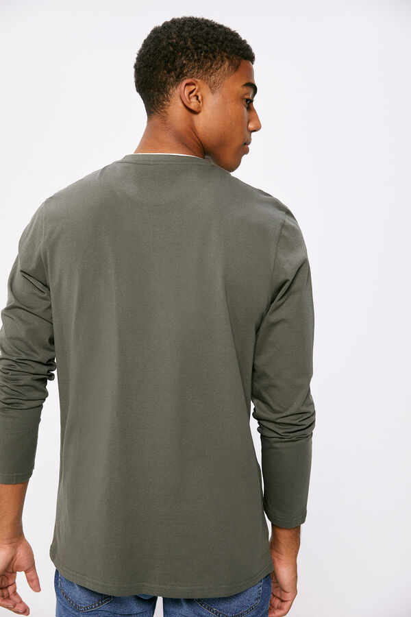Springfield Long-sleeved double-collar T-shirt dark gray
