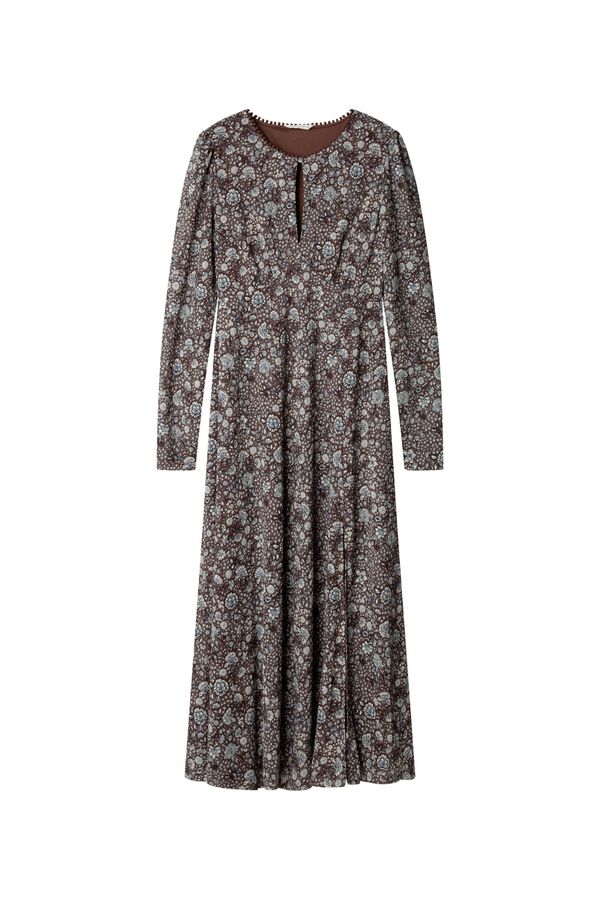 Springfield Boho style midi dress nude