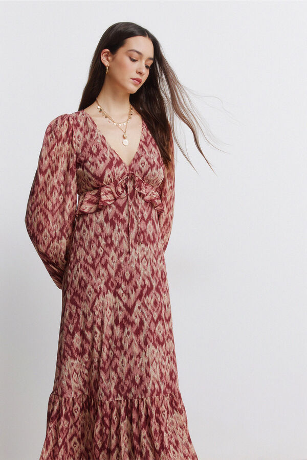 Springfield Robe midi à volant rouge